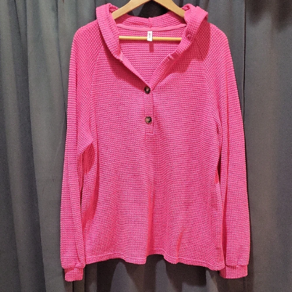 Pink Button-Up Sweater - Picture 1 of 8